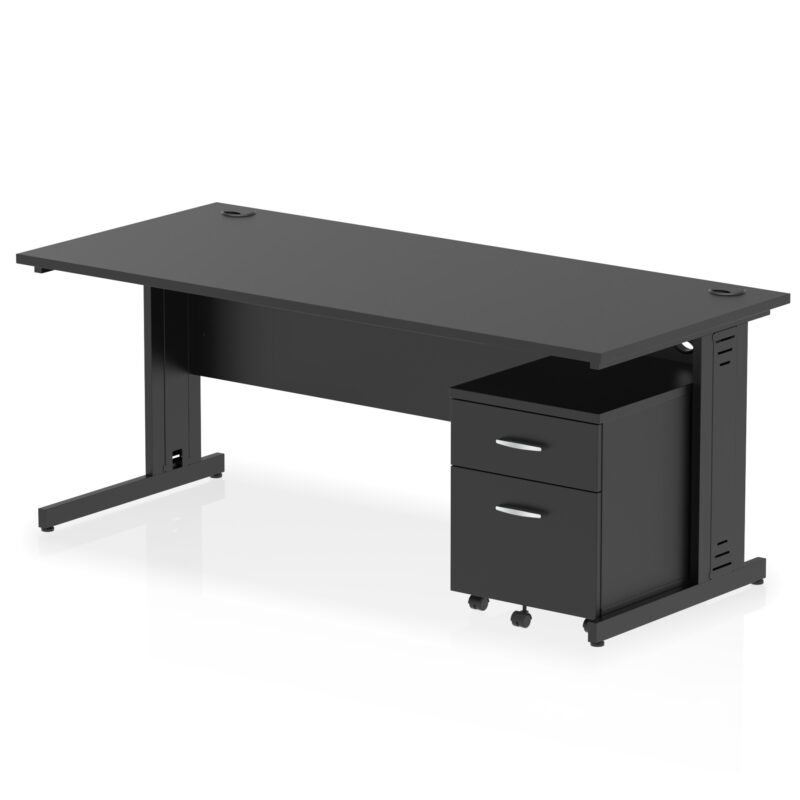 Pace 1800mm Cable Managed Straight Desk With Mobile Pedestal - Image 26