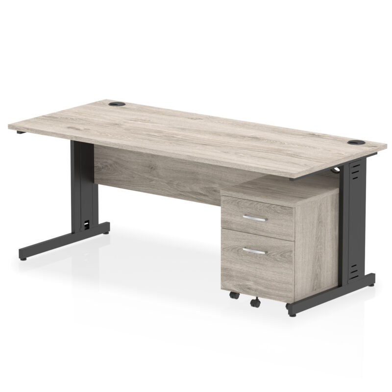 Pace 1800mm Cable Managed Straight Desk With Mobile Pedestal - Image 27