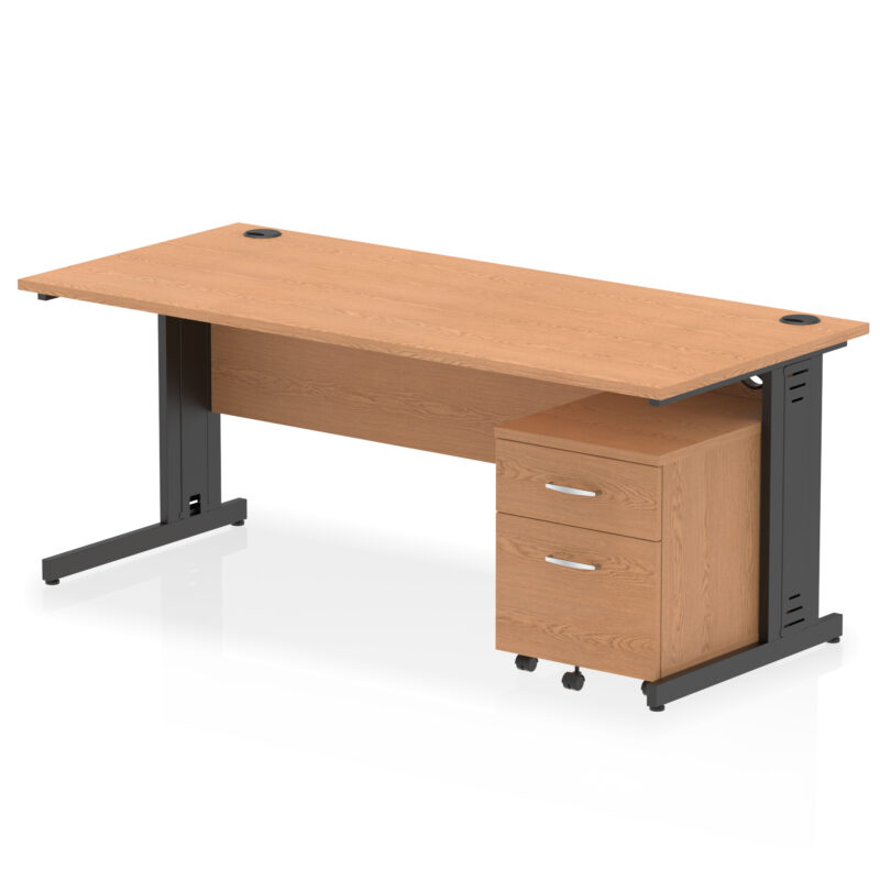 Pace 1800mm Cable Managed Straight Desk With Mobile Pedestal - Image 29