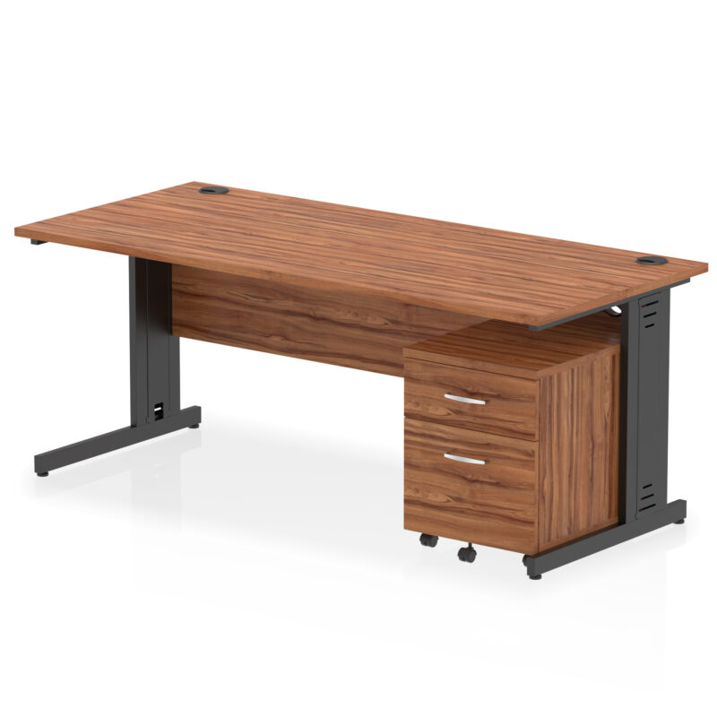 Pace 1800mm Cable Managed Straight Desk With Mobile Pedestal - Image 31