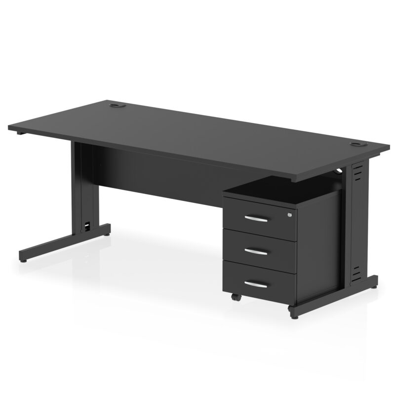 Pace 1800mm Cable Managed Straight Desk With Mobile Pedestal - Image 33