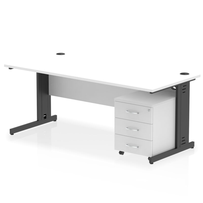 Pace 1800mm Cable Managed Straight Desk With Mobile Pedestal - Image 37