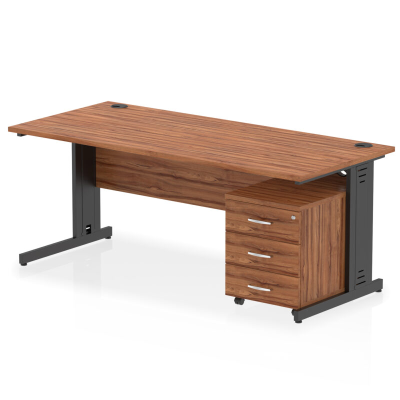Pace 1800mm Cable Managed Straight Desk With Mobile Pedestal - Image 38
