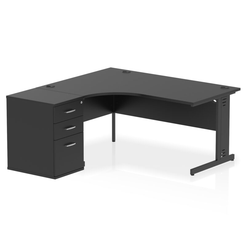 Pace 1600mm Cable Managed Left Crescent Desk Workstation - Image 37
