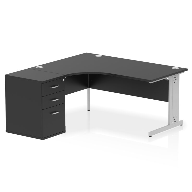 Pace 1600mm Cable Managed Left Crescent Desk Workstation - Image 38