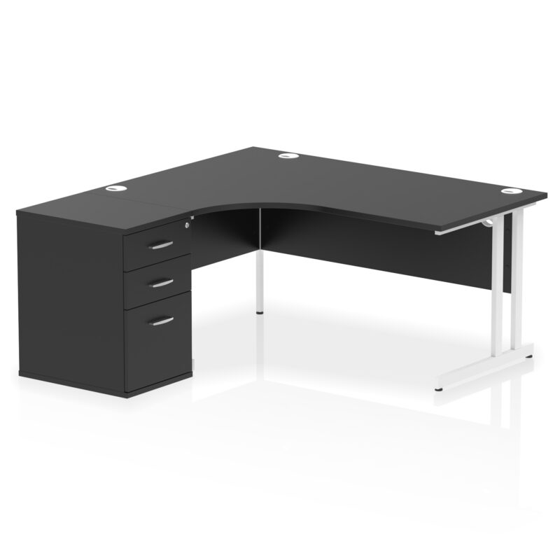 Pace 1600mm Cantilever Left Crescent Desk Workstation - Image 39