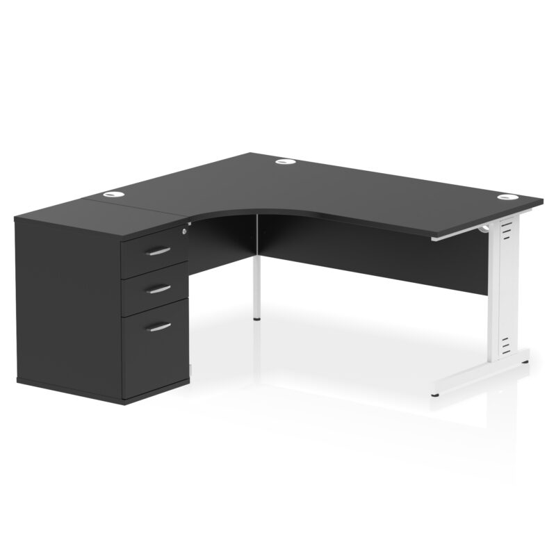 Pace 1600mm Cable Managed Left Crescent Desk Workstation - Image 39
