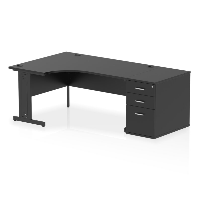Pace 1600mm Cable Managed Left Crescent Desk Workstation - Image 40