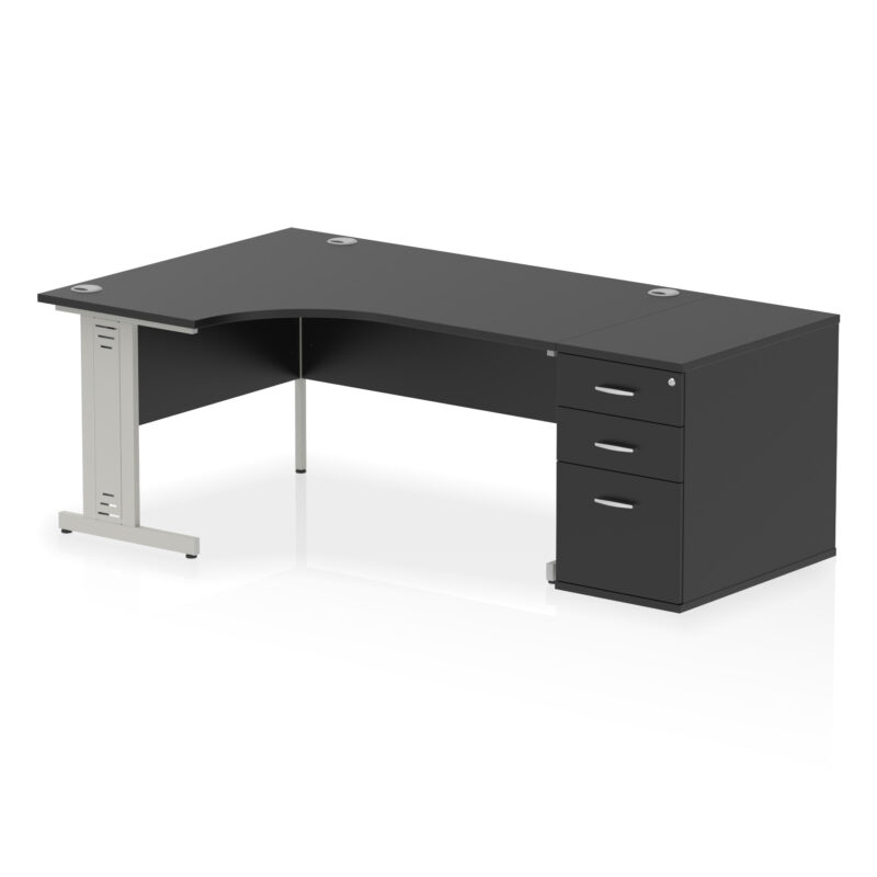 Pace 1600mm Cable Managed Left Crescent Desk Workstation - Image 41