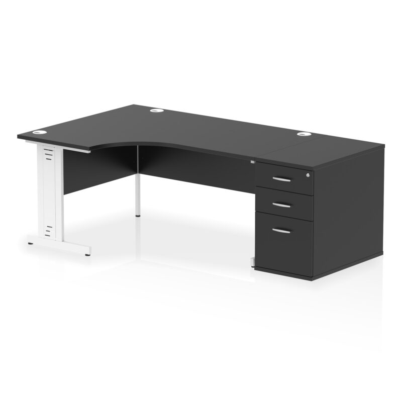 Pace 1600mm Cable Managed Left Crescent Desk Workstation - Image 42