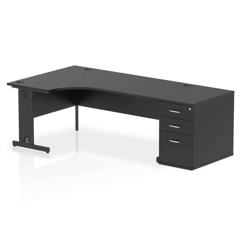 Pace 1800mm Cable Managed Left Crescent Desk Workstation - Image 40
