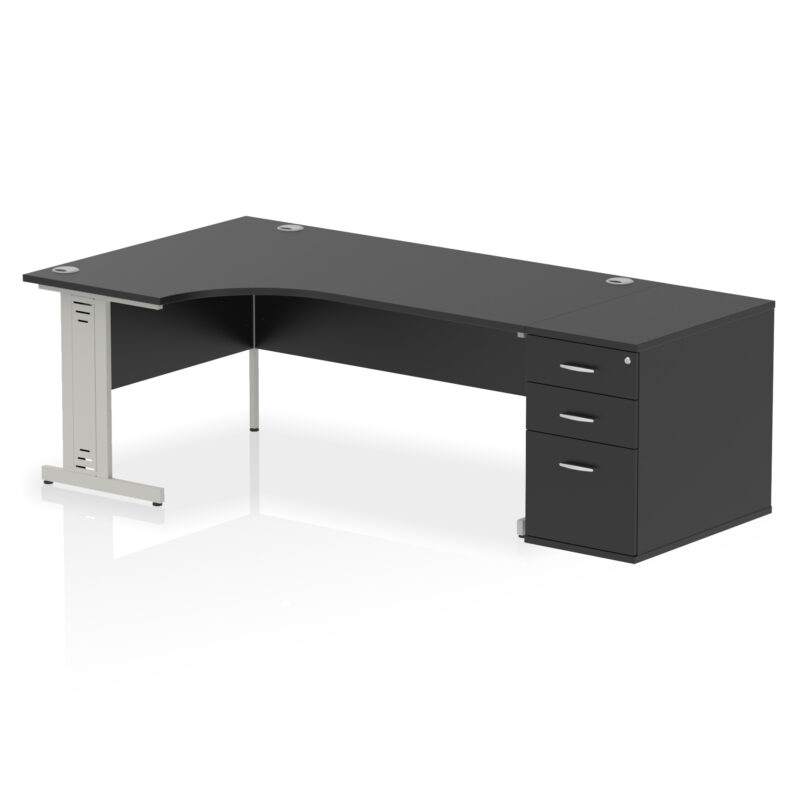 Pace 1800mm Cable Managed Left Crescent Desk Workstation - Image 41