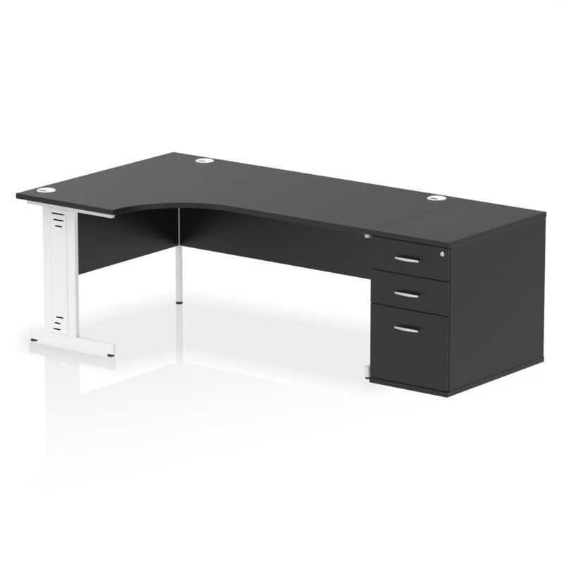 Pace 1800mm Cable Managed Left Crescent Desk Workstation - Image 42