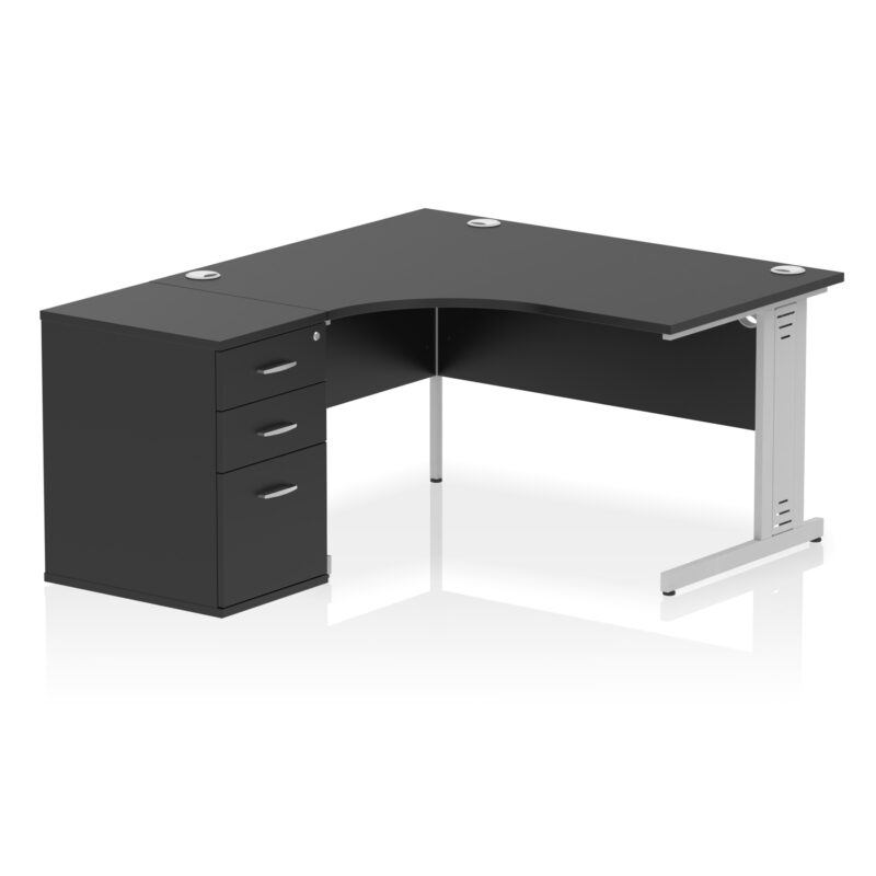 Pace 1400mm Cable Managed Left Crescent Desk Workstation - Image 39