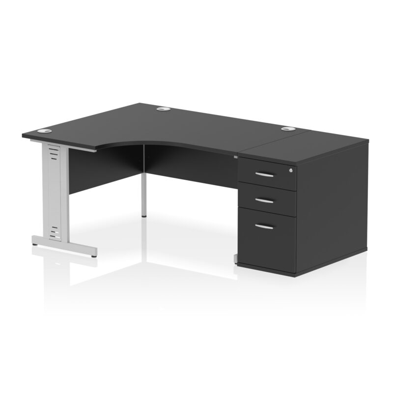 Pace 1400mm Cable Managed Left Crescent Desk Workstation - Image 41