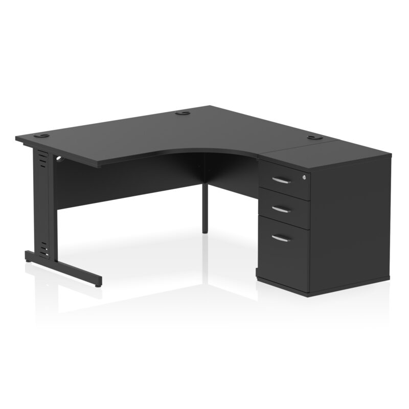 Pace 1400mm Cable Managed Right Crescent Desk Workstation - Image 37