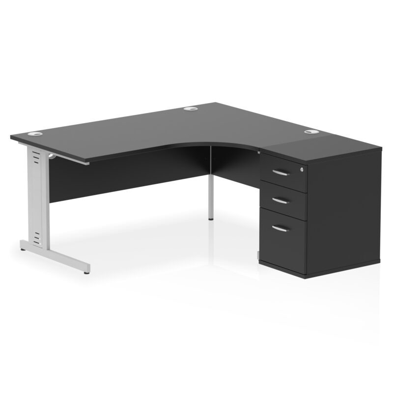 Pace 1600mm Cable Managed Right Crescent Desk Workstation - Image 38