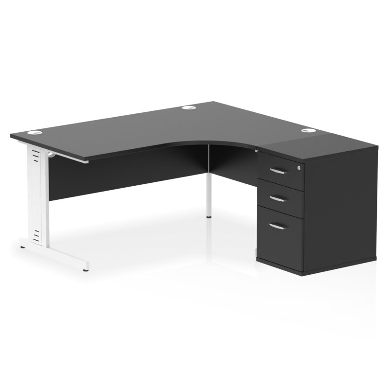 Pace 1600mm Cable Managed Right Crescent Desk Workstation - Image 39