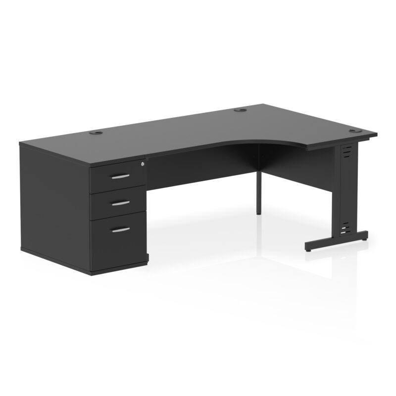Pace 1600mm Cable Managed Right Crescent Desk Workstation - Image 40