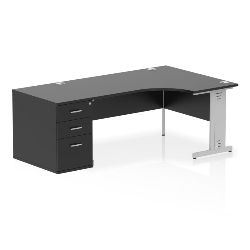 Pace 1600mm Cable Managed Right Crescent Desk Workstation - Image 41