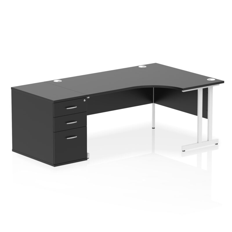 Pace 1600mm Cantilever Right Crescent Desk Workstation - Image 42