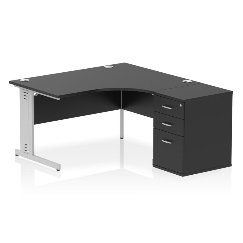 Pace 1400mm Cable Managed Right Crescent Desk Workstation - Image 39