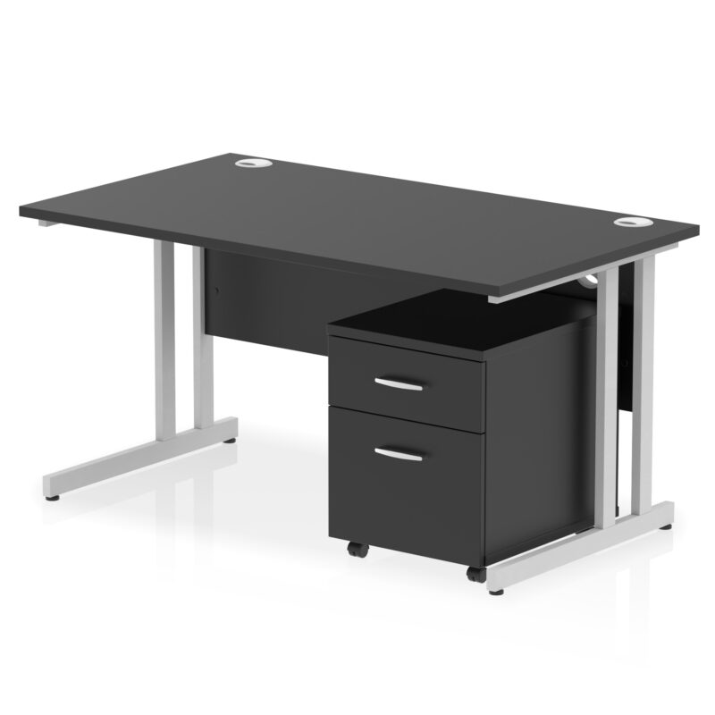 Pace 1400mm Cantilever Straight Desk With Mobile Pedestal - Image 39
