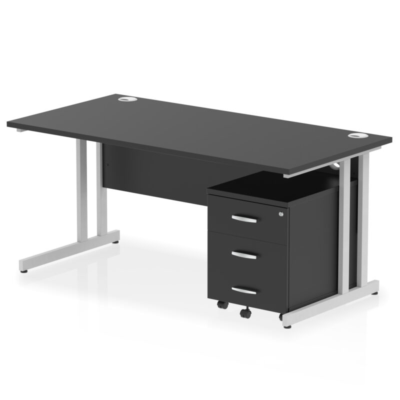 Pace 1600mm Cantilever Straight Desk With Mobile Pedestal - Image 40