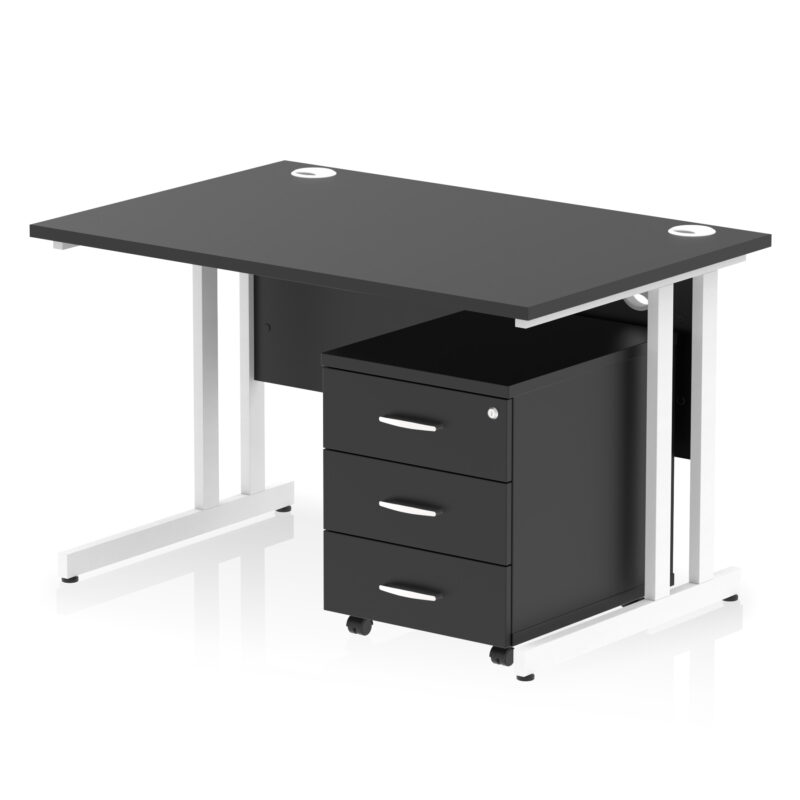 Pace 1200mm Cantilever Straight Desk With Mobile Pedestal - Image 42