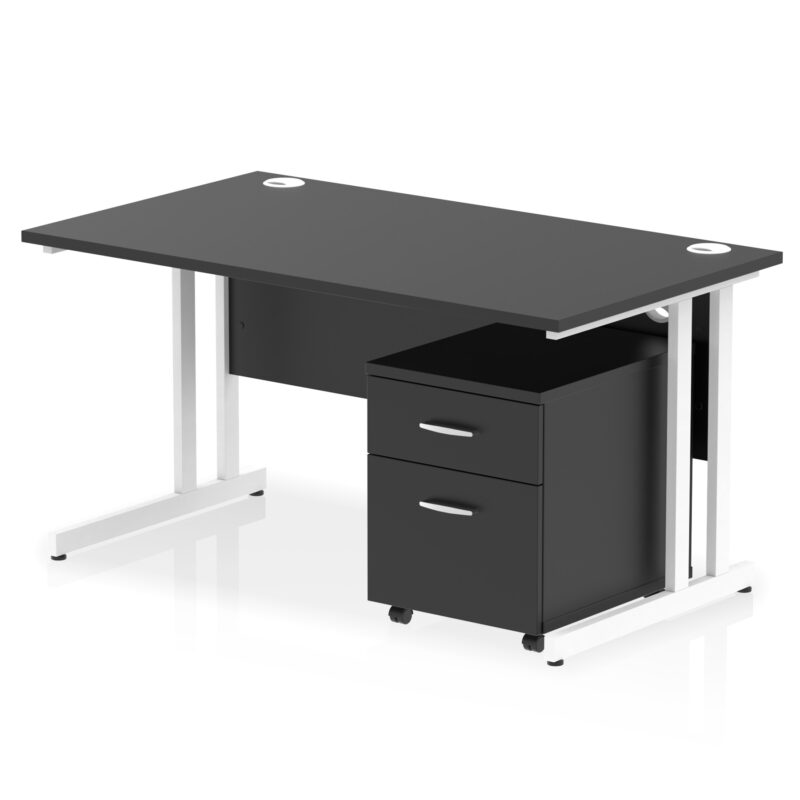 Pace 1400mm Cantilever Straight Desk With Mobile Pedestal - Image 41
