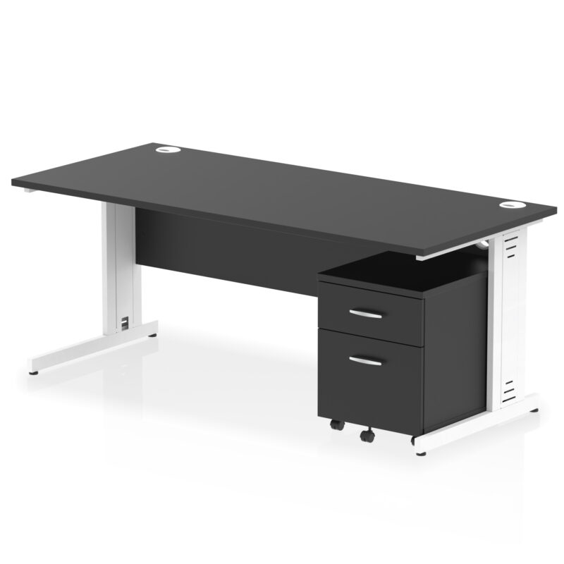 Pace 1800mm Cable Managed Straight Desk With Mobile Pedestal - Image 41