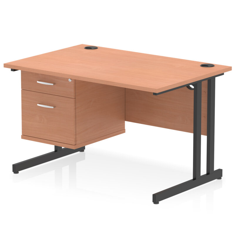 Pace 1200mm Cantilever Straight Desk With Single Fixed Pedestal - Image 121