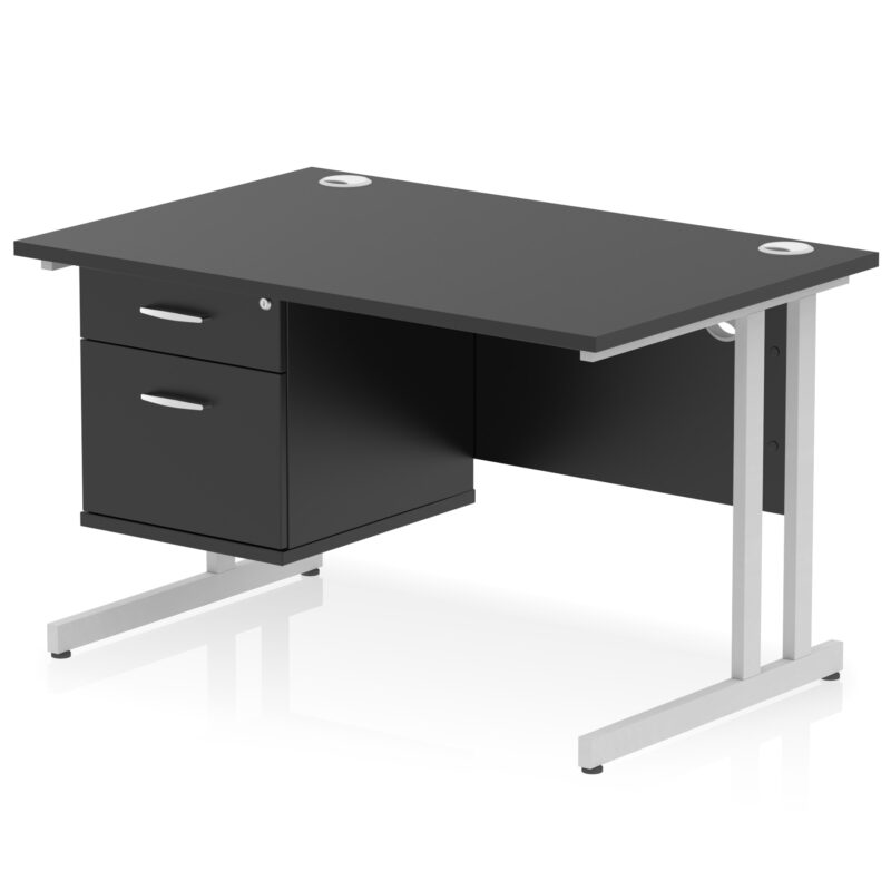 Pace 1200mm Cantilever Straight Desk With Single Fixed Pedestal - Image 119