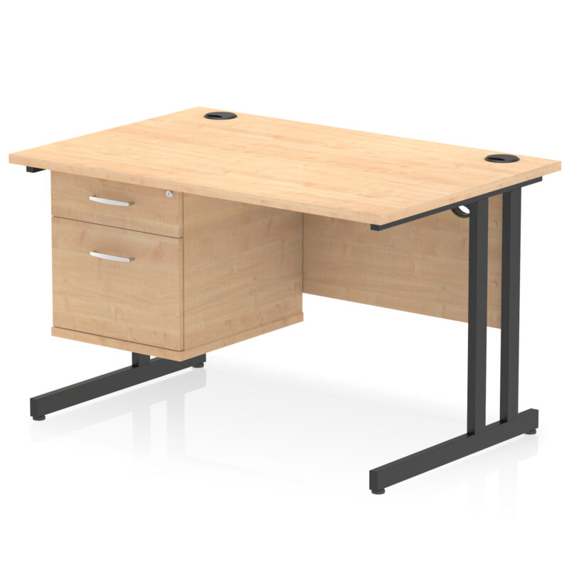 Pace 1200mm Cantilever Straight Desk With Single Fixed Pedestal - Image 124