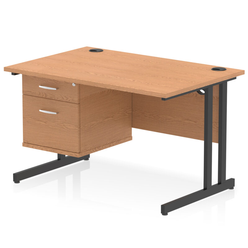 Pace 1200mm Cantilever Straight Desk With Single Fixed Pedestal - Image 125