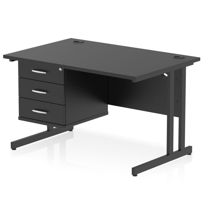 Pace 1200mm Cantilever Straight Desk With Single Fixed Pedestal - Image 130