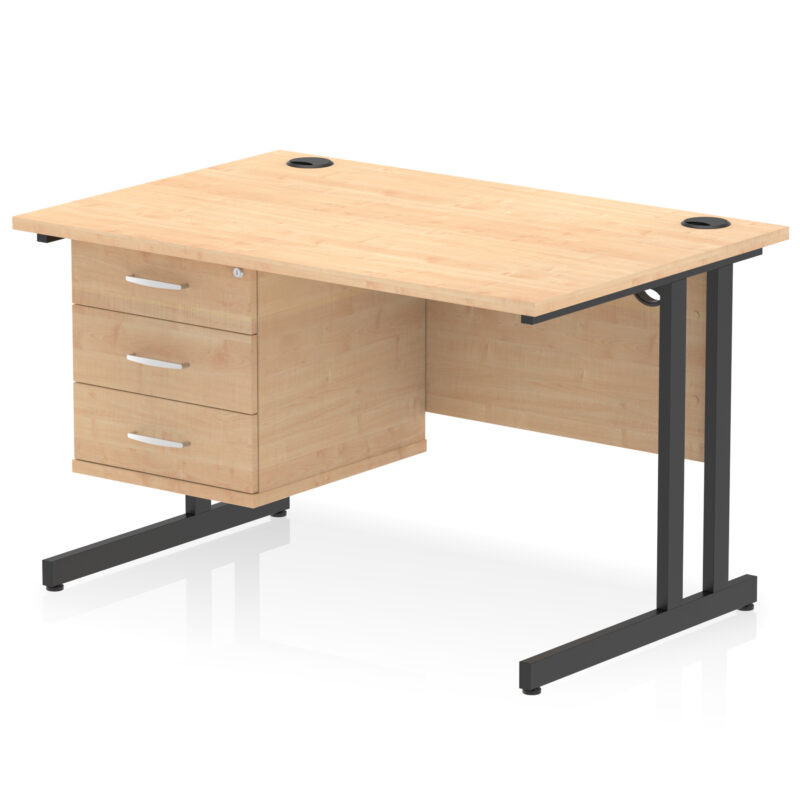 Pace 1200mm Cantilever Straight Desk With Single Fixed Pedestal - Image 132