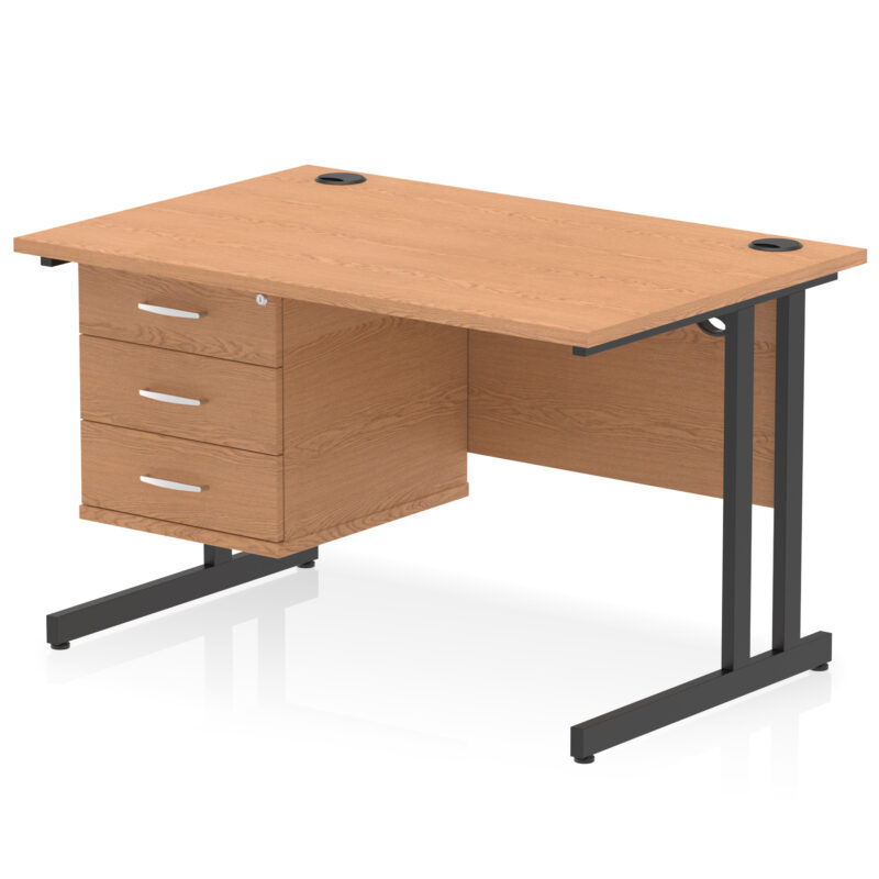 Pace 1200mm Cantilever Straight Desk With Single Fixed Pedestal - Image 133
