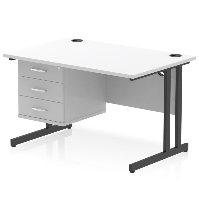 Pace 1200mm Cantilever Straight Desk With Single Fixed Pedestal - Image 134