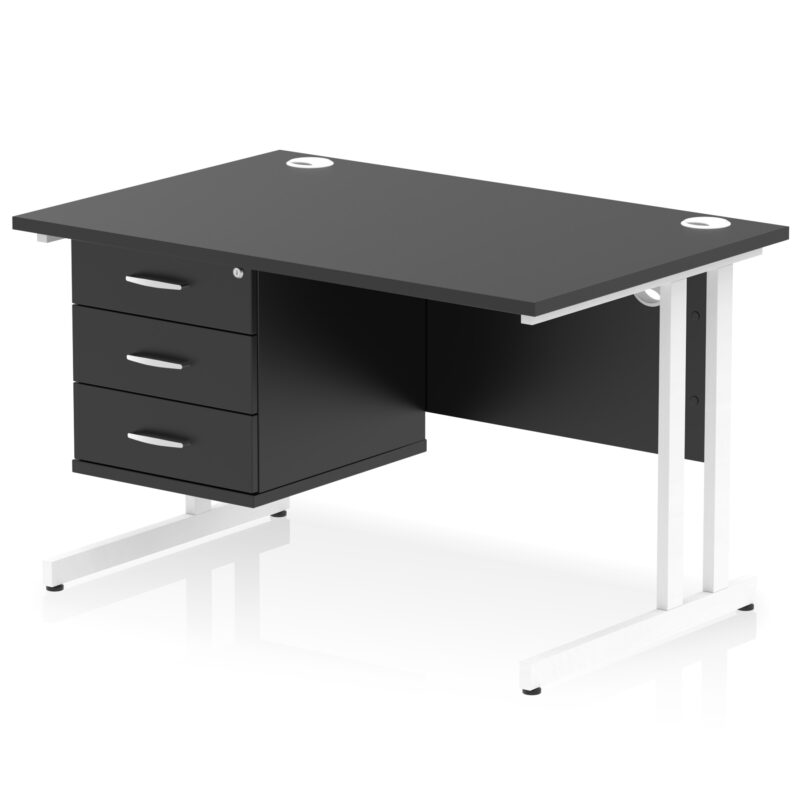 Pace 1200mm Cantilever Straight Desk With Single Fixed Pedestal - Image 136