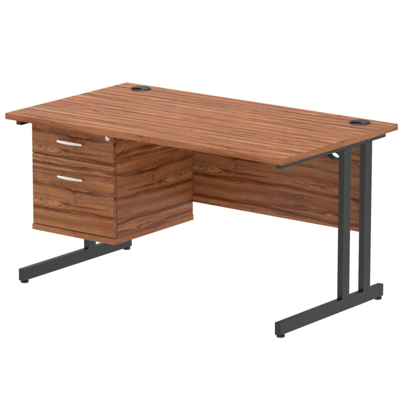 Pace 1400mm Cantilever Straight Desk With Single Fixed Pedestal - Image 127