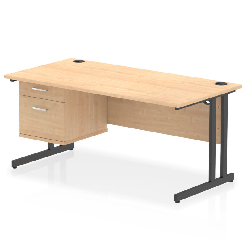 Pace 1600mm Cantilever Straight Desk With Single Fixed Pedestal - Image 50