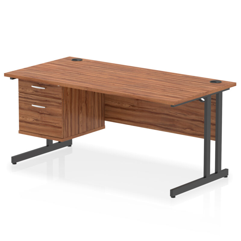 Pace 1600mm Cantilever Straight Desk With Single Fixed Pedestal - Image 53