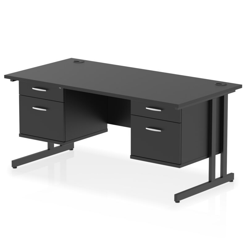 Pace 1600mm Cantilever Straight Desk With Two Fixed Pedestal - Image 50