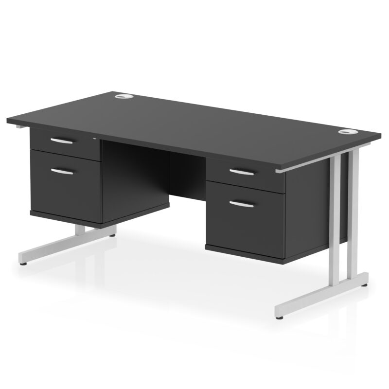Pace 1600mm Cantilever Straight Desk With Two Fixed Pedestal - Image 46