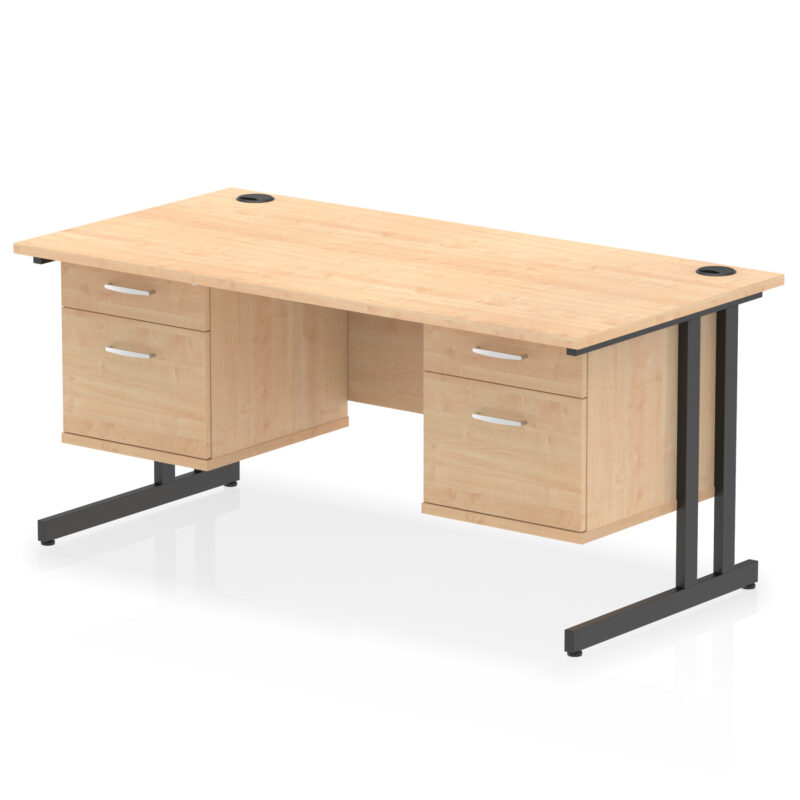 Pace 1600mm Cantilever Straight Desk With Two Fixed Pedestal - Image 52