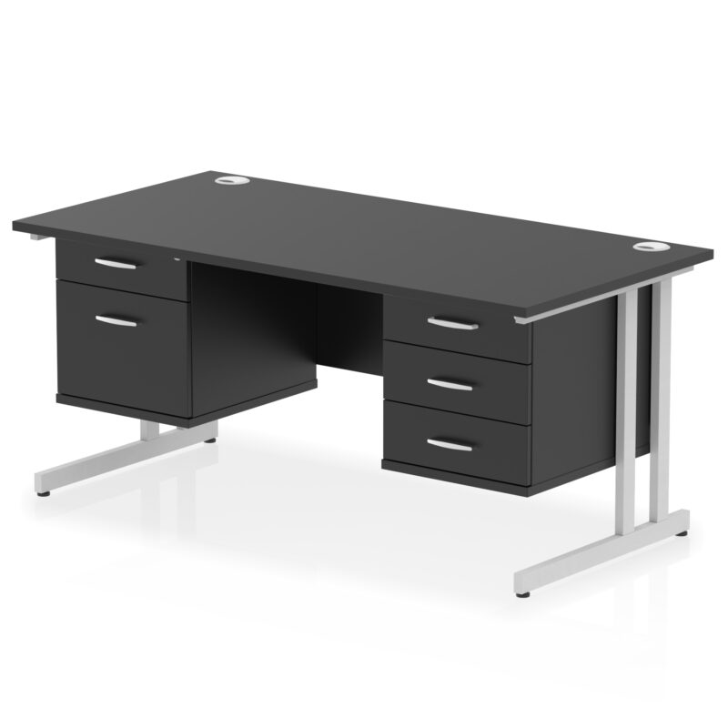 Pace 1600mm Cantilever Straight Desk With Two Fixed Pedestal - Image 47