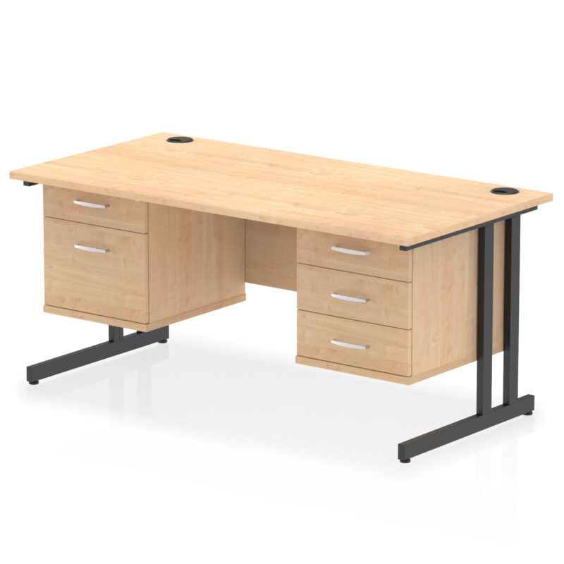 Pace 1600mm Cantilever Straight Desk With Two Fixed Pedestal - Image 60