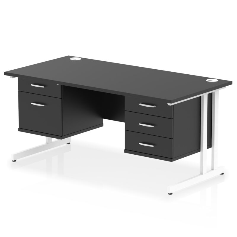 Pace 1600mm Cantilever Straight Desk With Two Fixed Pedestal - Image 64