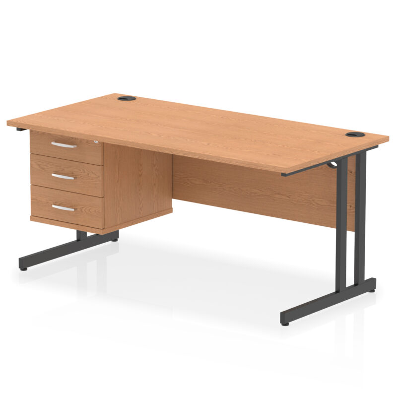 Pace 1600mm Cantilever Straight Desk With Single Fixed Pedestal - Image 59